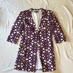 Lafayette 148 New York  purple and white patterned coat